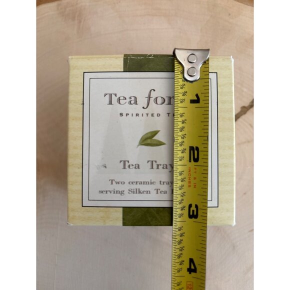 Tea Forté Spirited Tea Tray Set 2-Piece Ceramic For Silken Tea Infusers Green & - Picture 10 of 10
